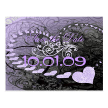 Save the Date Lavendel-Herzen Postkarten