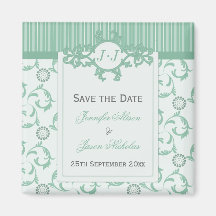 Save the Date Magnet, blasse e-grün Streifen u. Da Magnets