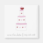 Save the Date Magnet mit Hochzeits-Kuchen-Entwurf Kühlschrankmagnet