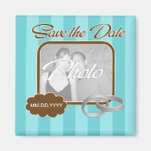Save the Date mit Hochzeits-Bändern Kühlschrankmagnete