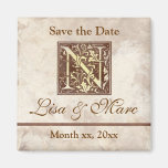 Save the Date Monogramm N Kühlschrankmagnete