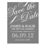 SAVE THE DATE %PIPE% HOLZKOHLEN-GRAU POSTKARTE