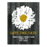 Save the Date Postkarte - Barnwood Gänseblümchen