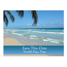Save the Date Postkarte für Strand-Hochzeit