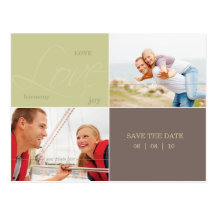 Save the Date Postkarten-Liebe-Schablonen-GrünTaup