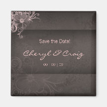 Save the Date rosa BrownblumenKühlschrankmagnet