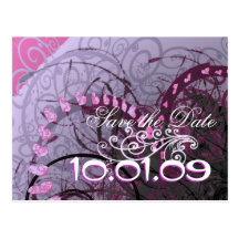 Save the Date rosa Herzen - - Postkarten