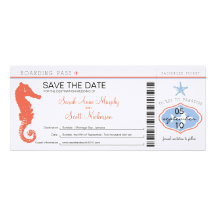 Save the Date Seepferd-u. Starfish-Boarding-Durchl Personalisierte Einladungskarten