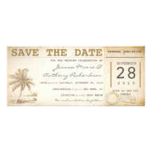 Save the Date Strandpalmenkarten - Einladungen