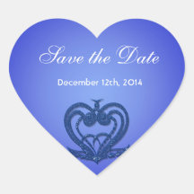 Save the Date wedding Aufkleber. Blauer Strudel mi