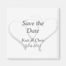 Save the Date Wedding Magneten zwei Herzen