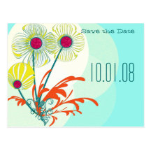 Save the Date wunderliche Blumen-helle Farben Postkarten