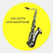 Sax-Liebe Runder Aufkleber