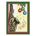 Saxophon-New- Orleansjazz-Weihnachten Grußkarte