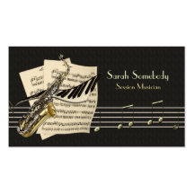 Saxophone-u. Klavier-Musik-Visitenkarte