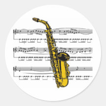 Saxophonmusical 13 B Runde Aufkleber