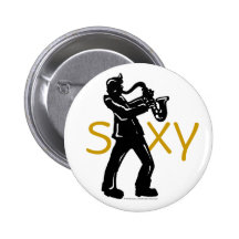 Saxy Saxophon-Spieler-Knopf Anstecknadelbuttons