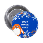 Schablone, Pinguin-Schneeflocke-Grenze Buttons
