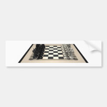 Schachbrett mit Schach-Stücken: Autosticker
