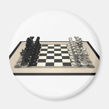 Schachbrett mit Schach-Stücken: Magnete