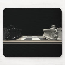 Schachbrett mit Schach-Stücken: Mousepad