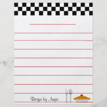 Schachbrett-Torten-Rezept-Papier - mit Linien Bedruckte Flyer