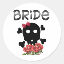 Schädel-Braut Runde Sticker