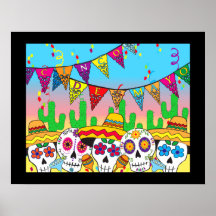 Schädel-Druck Cinco Des Mayo Zucker Plakat