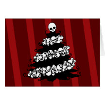 Schädel-Girlanden-Weihnachtsbaum Karten