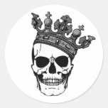 Schädel-König Runder Sticker