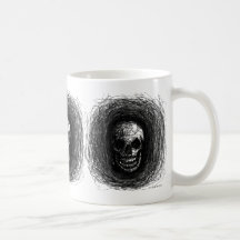 Schädel-Kratzer-Schwarz-weißer Becher Tee Tassen