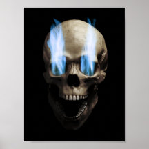 Schädel mit blauen Flammen Plakatdrucke