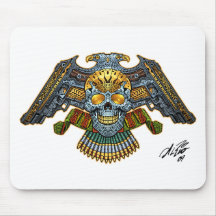 Schädel mit Gewehren und Kugeln durch Al Rio Mousepads