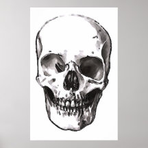 Schädel-Plakat-Druck-schwarze u. weiße Pop-Kunst-P