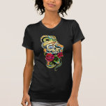 Schädel-Schlangen-Rosen-Entwurf Tshirts