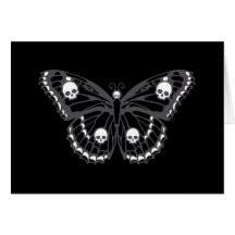 Schädel-Schmetterling Grußkarte