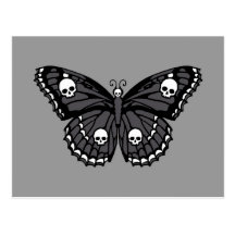 Schädel-Schmetterling Postkarten