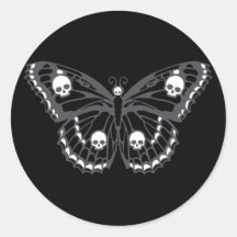 Schädel-Schmetterling Sticker