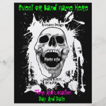 Schädel-Spritzer-Ereignis oder Band-Flyer