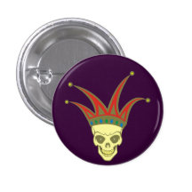 Schädel Totenkopf Narr skull jester Anstecknadel