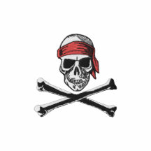 Schädel- u. Knochen-Piratenlogo mit Bandana