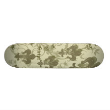 Schädel und Fleur di Lis Skatebooard Skateboard Brett