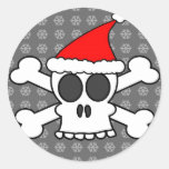 Schädel und Knochen-Weihnachtsmannmütze Stickers