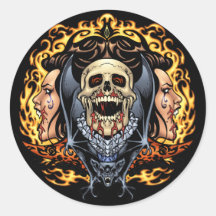 Schädel, Vampire und Schläger kundengerecht durch  Sticker
