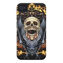 Schädel-, Vampirs-und Schläger-gotischer Entwurf d iPhone 4 Case-Mate Hüllen