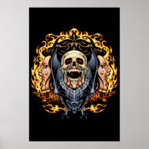 Schädel-, Vampirs-und Schläger-gotischer Entwurf d Poster