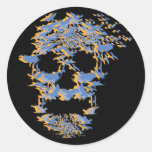 Schädel-Vögel Runder Sticker