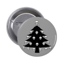 Schädel-Weihnachtsbaum Anstecknadelbutton