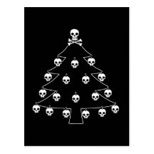 Schädel-Weihnachtsbaum Postkarten