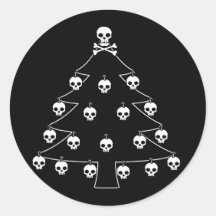 Schädel-Weihnachtsbaum Stickers